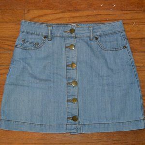 Denim Button Skirt